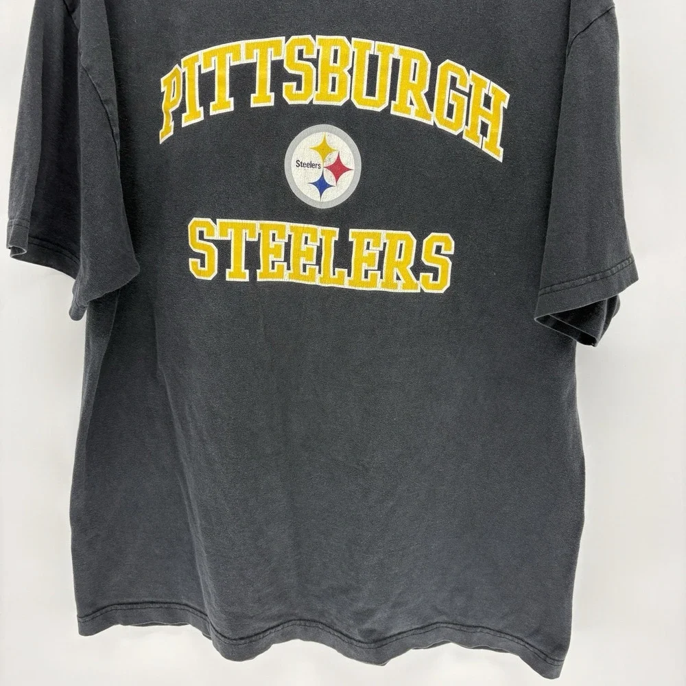 Vintage Pittsburgh Steelers‎ NFL Team Apparel Black T Shirt Football Men XL